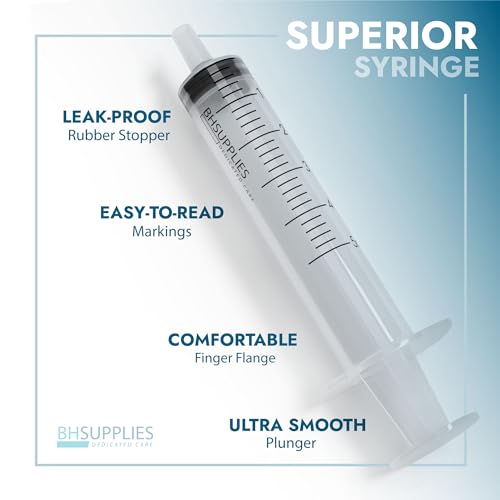 BH Supplies 3ml Luer Slip Tip Syringe - with Caps - (No Needle) - Sterile, Individually Wrapped - 100 Syringes
