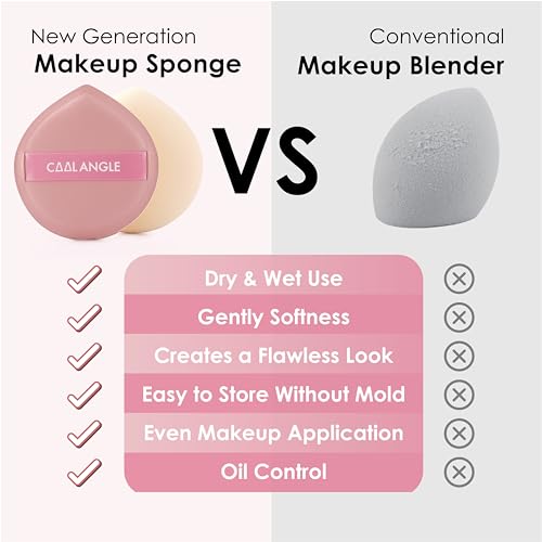 COOL-ANGLE Pink Makeup Sponges, Latex-Free Blender, 4 Pack (2 XL, 2 Med) | Liquid Foundation And Concealer Blender, For Powder And Cream Blush, Soft And Long-Lasting, Seamless Airbrushed Finish - color: A2: 2XLarge Pink+2Medium Pink