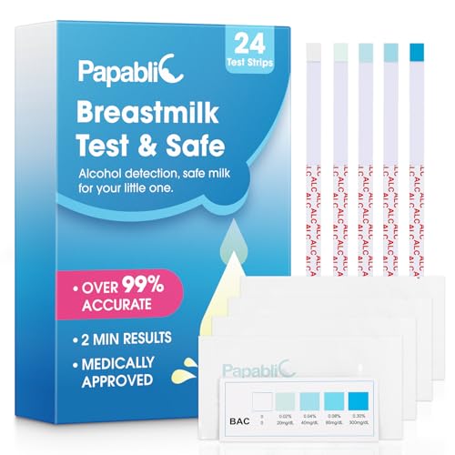 Papablic 24Pcs Alcohol Test Strips for Breastmilk, Quick Results in 2 Minutes Breast Milk Alcohol Test Strips for Breastfeeding Moms at Home Holiday Party - size: 24 Count (Pack of 1)