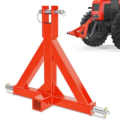 Nilight 3 Point 2" Trailer Hitch Receiver Category 1 Drawbar | Heavy Duty Tractor Drawbar Adapter Compatible with Kubota Bx John Deere Nortrac Kioti Yanmar Cat Orange - color: 2" Trailer Hitch Receiver Orange
