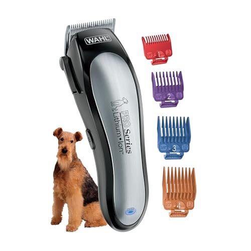 Wahl USA Lithium Ion Pro Series Cordless Animal Clippers – Rechargeable, Heavy-Duty, Electric Dog & Cat Grooming Kit for Small & Large Breeds with Thick to Heavy Coats – Model 9766 | Heavy Duty Electric Dog Grooming Clippers For At Home Haircutting Of Sma