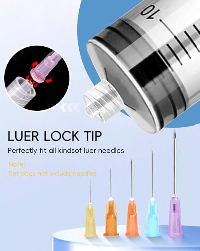 60ml Luer Lock Syringe without Needle - 60cc Plastic Syringes, Sterile, Individually Sealed, Pack of 30 - size: 60ML