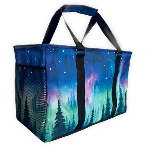Large Collapsible Tote - color: Aurora Borealis
