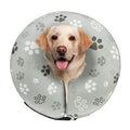 SCENEREAL Dog Cone Alternative After Surgery Donut Collar Soft | Pet Recovery Pillow Collar for Medium Large Dogs, Inflatable Adjustable Neck Collars to Prevent Licking, Grey Footprints L - color: Grey Footprints, size: L(Neck 16"-18")