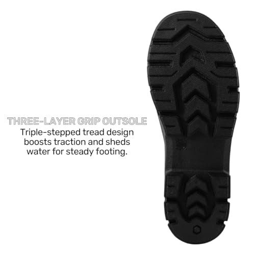 Men's Steel Toe Rain Boots, Waterproof Knee High Work Boots | Slip & oil resistant outsole for construction, farm and industrial work. - color: Green, size: 8
