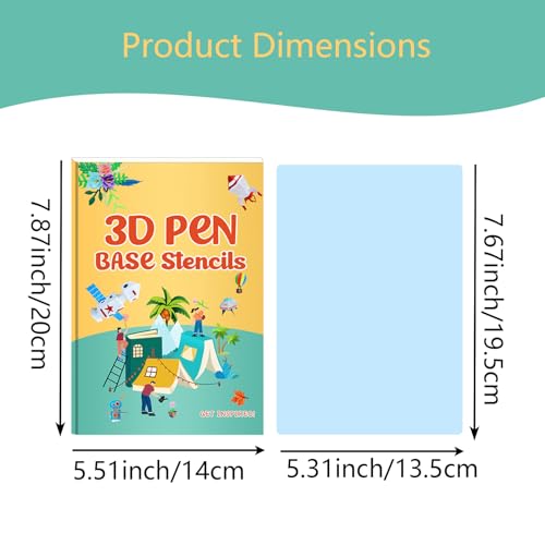 3D Printer Drawing Molds Paper Stencils for 3D Printing Pen,Reusable Graffiti Template,3D Pen Paper Stencils,22 Sheets 44 Patterns with PVC Transparent Board.(Small) - size: Small