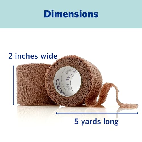 OVIK Health CoFlex NL – Self-Adhering Elastic Bandage – Non-Latex – First Aid – Comfortable and Gentle – Tan, 2 inch, 2 Rolls - size: 2 Inch - 2 Count, style: Tan