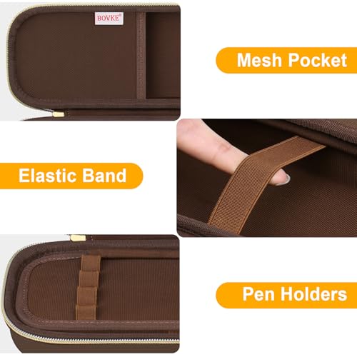 BOVKE Stethoscope Case for 3M Littmann Classic III Monitoring, Lightweight II S.E, Cardiology IV Diagnostic, MDF Acoustica Stethoscopes, Extra Room for Nurse Essentials and Medical Supplies, Brown - color: Brown