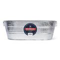 Behrens 16 Gallon Round Galvanized Weatherproof Steel Tub with Wire Handle and Offset Bottom for Indoor Home and Outdoor Garden Use, Silver - size: 16 gallon