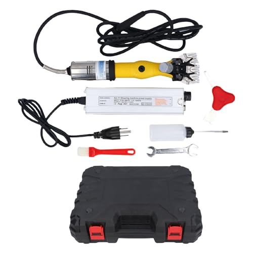 Naroote Electric Sheep Shears, Professional Goats Clippers with 3000RPM, Carbon Steel Blade, Non Slip Handle, Low Vibration & Powerful Motor for Sheep, Alpacas, Goats (US Plug 110V)