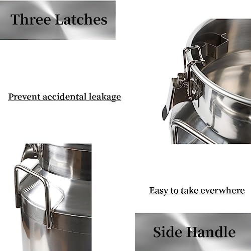12L/3.17Gallon Stainless Steel Milk Can - Heavy Duty Milk Jug Bucket with Ergonomic Handle and Tight Lid, SS Liquid Solid Container, Non-Slip Base, Seamless Design, Simply Rinse for Clean - size: 12L/3.17Gallon