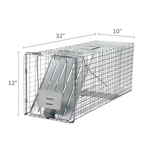 Havahart Large 1-Door Live Animal Trap for Raccoons, Cats, Bobcats, Beavers | Heavy Duty Humane Catch and Release Cage Trap for Outdoor Pest Control, 1079SR