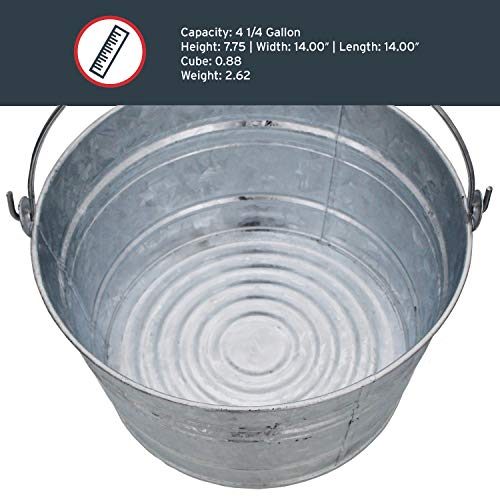 Behrens Hot-Dipped Galvanized Steel Utility Pail 4-1/4 Gallon - size: 17 quart, style: Hot Dipped