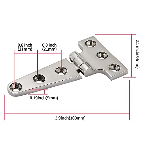 316 Stainless Steel T Hinges Marine Grade 4'' x 2" Heavy Duty Boat Hatch Hinge (100 mm X 54 mm) 4 Pack Casting Cabinet Hardware Door Hinge with Screws - style: 4'' x 2" 4 Pack