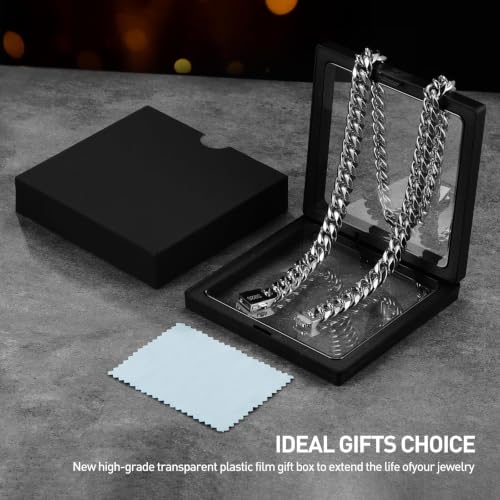11mm Miami Cuban Link Chain Neckalces for Men Women, 316l Stainless Steel and 925 Sterling Silver Filled, Silver Cuban Mens Necklaces Jewelry Gifts Available In 20/22/24/26/28/30 Inches - style: 12MM-Length 24 Inches (men's average length)