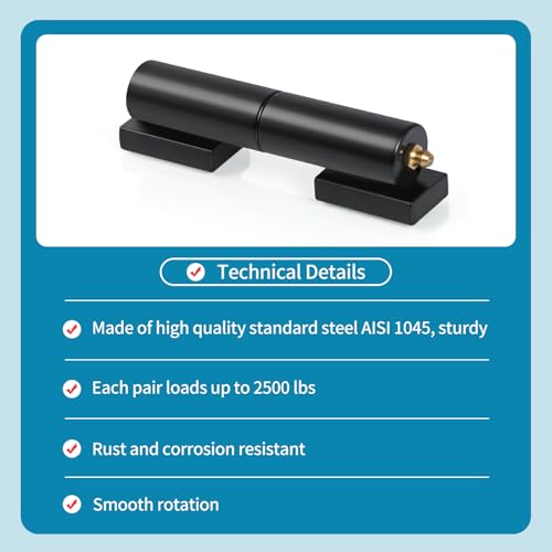 Skelang Gate Hinge 4.5", Weld-on Hinge Barrel Style for Swing Gate and Trailer Ramp Gate, Total Load Capacity 2500Lbs, 1 Pair - size: 4.5 in