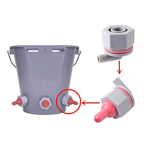 Sheep Goat Animal Teats Lamb Pacifier Pet Feeding Bucket | 2Pcs Lamb Pacifier Fixed Base with 4 Pc Pacifier,Teats Lamb Feeder with Fixed Base for Animal Pet Easy Installation Removal - size: Style 1