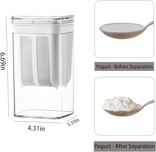 1100MLGreek Yogurt Maker - Ultra Fine Yogurt Strainer ，Reusable Rice Tea Juicing Food Sieve Strainer（M) - size: M