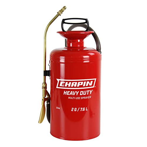 Chapin 2-Gallon Steel Pump Sprayer for Heavy-Duty Weed Control | Chemical-resistant components, brass spray system and reinforced hose for applying fertilizers, weed killers and pest control - style: Upgraded Professional-Use Steel Sprayer