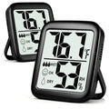 Antonki 2 Pack Room Thermometer Indoor Hygrometer | Monitor Temperature & Humidity, Accurate, Fast Read, Easy To View, Magnetic/Kickstand/Hanging, ℉/℃, w/ Battery, Compact - color: 2 Pcs * Classic Black ( 97%+ Choice )