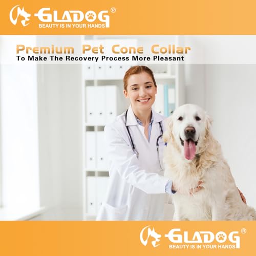 Soft Dog Cone Collar, 2 PCS (for Right Size) Flexible Plastic Cone for Dogs After Surgery, Dog Recovery Collar, Adjustable E-Collar for Large/Medium/Small Dogs Cat, Comfy Elizabethan Collar (M)