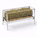 92 Gallon Steinless Steel Goat Hay Feeder，2-in-1 Design with 62 Gal Top Hay Feeder and 30 Gal Base Trough，Corrosion Resistant Livestock Feeder for Barns, Pastures, Farms