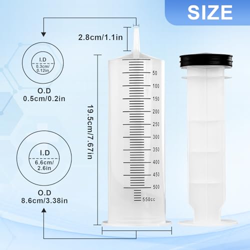 500ml Large Syringes, Individually Sterile Sealed Plastic Syringe for Liquid, Scientific Labs, Measurement, Pet Feeding ,Ink Refilling ,Oil or Glue Applicator(1 Pack) - style: 500ml