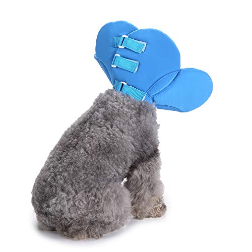 Dog Collar, Pet Cone E-Collar Flower Soft Elizabethan Waterproof Grooming Recovery Protecive Adjustable Collar for Puppy Small Medium Dogs (M Neck:11-13in, Blue) - color: Blue, size: M Neck:11-13in