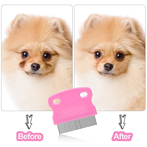 5 Pieces Dog Eye Combs Tear Stain Remover Combs Pet Grooming Comb for Small Dogs Gently Removing Eye Mucus and Crust (Pink, Black) - color: Pink, Black