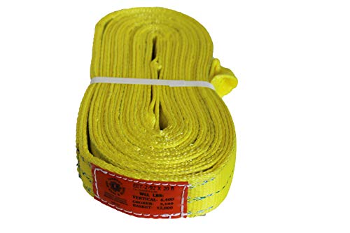 Kennedy Wire Rope & Sling Company 2inches x 16' 2-Ply Twist Eye Polyester Lifting Sling (Various Sizes in Listing) Made in The USA - color: 2" 2-Ply Twist Eye (Type 4), size: 2" x 16'