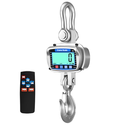 Digital Crane Scale Measurable Temperature and Humidity Industrial Heavy Duty Hanging Scale with Remote Control LCD Screen for Construction, Factory, Farm(11000 lbs/5000kg/5T) - size: 11000lb/5000kg/5T