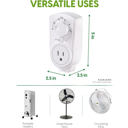 EconoHome Adjustable Thermostat - Universal Plugin Heating & Cooling Thermostat - Compatible with Most EconoHome Wall Mount Space Heaters - color: White, size: Dial Control