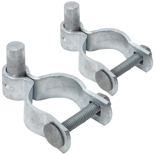 VIVIDA 2-7/8" Chain Link Fence Gate Hinge, Male Gate Post Hinge, 2 PCS | Chain Link Fence Hardware, Galvanized Steel, For 2-7/8" OD Post, Bolts & Nuts Included - size: 2-7/8" (2 PCS)