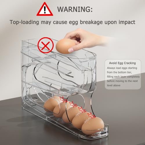 Sotfamily Clear FIFO Egg Holder for Fridge, Egg Dispenser for Eggs 18 Count | Clear PET, Heavy-Duty, Automatic Rolling Egg Organizer, Space-Saving Egg Roller/Container/Storage for Kitchen Countertop - size: 1 Pack