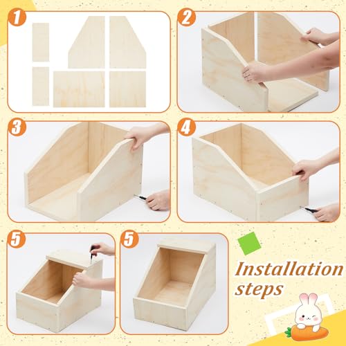 Maxcheck 1 Pack Wood Rabbit Nesting Box, 18x12x12 Inch Wooden Hutch Hideout for Breeding, Natural Burrow Den Alternative for Rabbits & Small Animals - size: 18x12x12 Inch