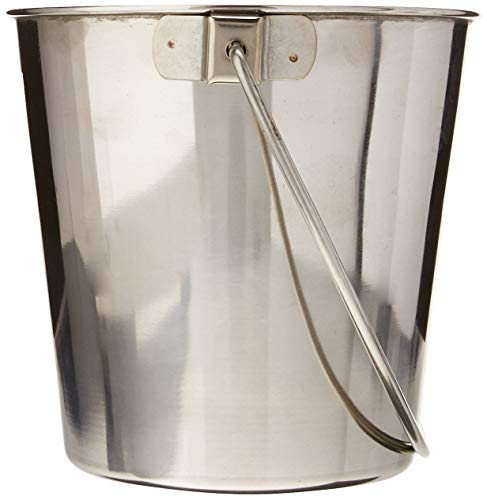 Advance Pet Products Heavy Stainless Steel Round Bucket, 2 Quart | Durable Food & Water Pail for Dogs, Cats, Kennels, Cages and Critter Crates | Multi-Purpose Bucket - size: 2 quart