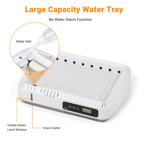 35 Egg Incubator with Automatic Egg Turning, Digital Temperature and Humidity Control, Water Alarm for Hatching Chickens, Ducks, Geese, Birds, Quail