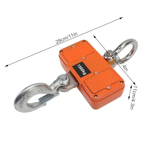 Digital Crane Scale, 1500kg 3000lb Duty Industrial Hanging Scale, with Remote Control LED Display, Remote Control Range 20m, for Measuring Weight(Orange)
