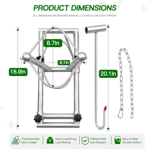 Sturdy Goat & Sheep Stand – Portable Livestock Stand with Bottom Hook, Adjustable Height for Milking, Shearing, Hoof Trimming & Grooming, Fence Mount for Farm & Ranch