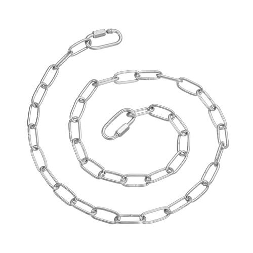PATIKIL Gate Chain Lock, (35.5Inch, Silver) (1 Pcs)304 Stainless Steel Hanging Chain Lock for Stall Barn/Cabinet/Fence/Hammock/Pet Cages - size: 35.5Inch