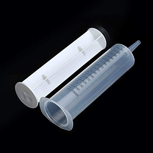 3 Pcs 150ml Large Syringes, Sterile and Individual Sealed, Easy to Use and Clean, Plastic Garden Syringe for Liquid, lip Gloss, Paint, Epoxy Resin, Oil, Watering Plants, Refilling - style: 150ml