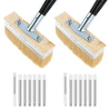 2 Pack Deck Stain Brush Set with 67" Extension Pole, 6.88" Wide Deck Brush | Boar Bristle Blend Paint Brush for Wood Deck, Fence & Wall, Multi-Surface Applicator for Stain, Limewash, Latex Paint - style: 2pcs