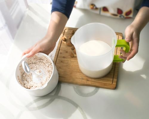 Nut Milk & Greek Yogurt Maker - Reusable & Durable Nut Milk Bag Alternative - Fine Mesh Stainless Steel - Soy/Oat/Almond Milk - All Purpose Food Strainer - (1 Quart Yogurt, 1.5 Quart Nut Milk) (A)