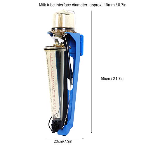PSU Milk Meter for Milking Machine, 31kg/68lb Transparent Measuring Bottle with Scale, Accurate Milk Flow Meter for Cattle Livestock in Dairy Parlor with Mounting Kit