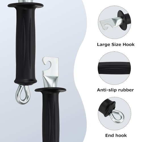Heavy-Duty Gate Handle Electric Fence Gate Handles Rubber Insulated Gate Handle with Spring for Farm, House, Residence, Black 10 Pcs