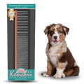 Kenchii Premium Satin Rose Gold Dog Grooming Comb, Small | Polished rounded scratch-resistant teeth, detangles coats and removes mats, finishing and fluffing - size: Small