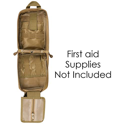 2-Pack First Aid Pouch 1000D Nylon Tactical Molle Medical Pouch Utility Pouch for Outdoor Activities Medical Supplies Bag Only - color: Khaki