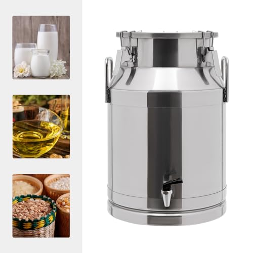 30L/7.93Gal Gallon Stainless Steel Milk Can 201 Stainless Steel Milk Jug Sealed Bucket Wine Pail Bucket Milk Can Liquid Storage Container w/Faucet & Sealed Lid for Milk Wine Water Liquid - size: 30L|w/Faucet|201