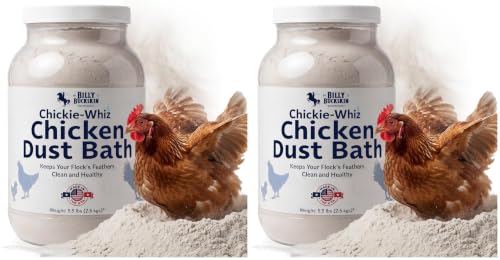 5.5lb Chickie-Whiz Chicken Dust Bath - Made in USA - All Natural Volcanic Ash Dust Bath for Chickens - Healthier Eggs & Feathers - Chicken Coop Accessories for Farms by Billy Buckskin Co. (Pack of 2) - size: 1 x 5.5 LB (Pack of 2)