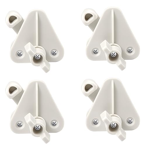 NQEUEPN Pontoon Gate Latch Replacement Kit, 4pcs Pontoon Gate Latch Fits 1-1.25 inch Square Frames Boat Door Latches Fits Left and Right Hinged Doors Includes Hardware | Pontoon Gate Latch Fits 1-1.25 inch Square Frames Boat Door Latches Fits Left and Rig